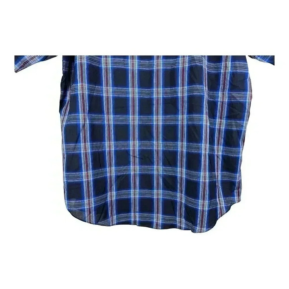 Ely Cattleman Red Blue Western Pearl Snap Plaid SHORT SLEEVE BUTTON UP SHIRT XL - Picture 7 of 10